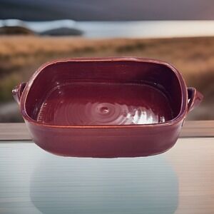 Handmade Rectangular Ceramic Baking Dish 10x7 Red Pottery Ovenware Rustic